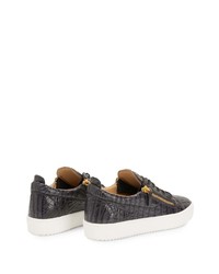 Baskets basses en cuir gris foncé Giuseppe Zanotti