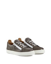 Baskets basses en cuir gris foncé Giuseppe Zanotti