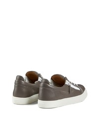 Baskets basses en cuir gris foncé Giuseppe Zanotti