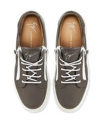 Baskets basses en cuir gris foncé Giuseppe Zanotti