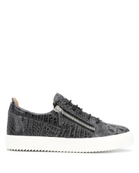 Baskets basses en cuir gris foncé Giuseppe Zanotti