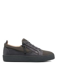 Baskets basses en cuir gris foncé Giuseppe Zanotti