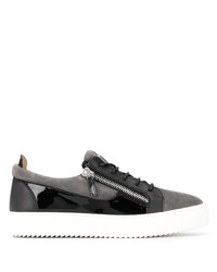 Baskets basses en cuir gris foncé Giuseppe Zanotti