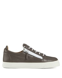 Baskets basses en cuir gris foncé Giuseppe Zanotti