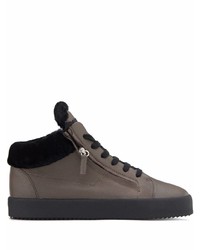 Baskets basses en cuir gris foncé Giuseppe Zanotti