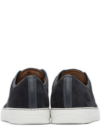 Baskets basses en cuir gris foncé Lanvin