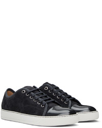 Baskets basses en cuir gris foncé Lanvin