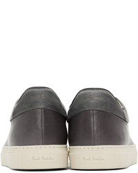 Baskets basses en cuir gris foncé Paul Smith