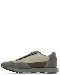 Baskets basses en cuir gris foncé Diesel