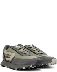 Baskets basses en cuir gris foncé Diesel