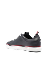 Baskets basses en cuir gris foncé Thom Browne