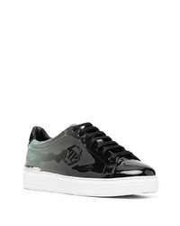 Baskets basses en cuir gris foncé Philipp Plein