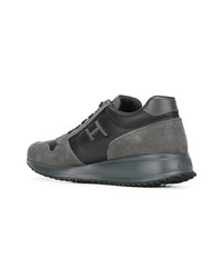 Baskets basses en cuir gris foncé Hogan