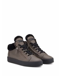 Baskets basses en cuir gris foncé Giuseppe Zanotti