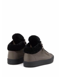 Baskets basses en cuir gris foncé Giuseppe Zanotti