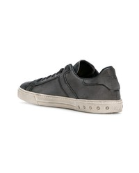 Baskets basses en cuir gris foncé Tod's