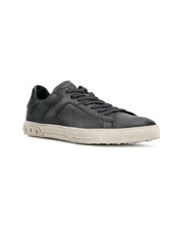 Baskets basses en cuir gris foncé Tod's