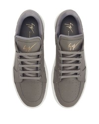 Baskets basses en cuir gris foncé Giuseppe Zanotti