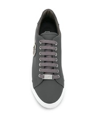 Baskets basses en cuir gris foncé Philipp Plein