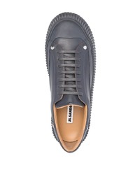 Baskets basses en cuir gris foncé Jil Sander