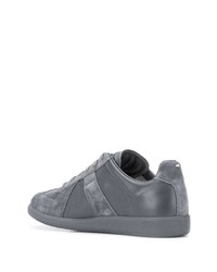 Baskets basses en cuir gris foncé Maison Margiela