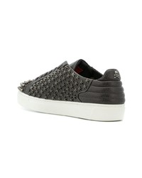 Baskets basses en cuir gris foncé Philipp Plein