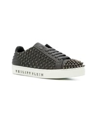 Baskets basses en cuir gris foncé Philipp Plein