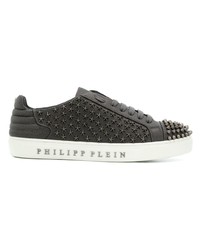 Baskets basses en cuir gris foncé Philipp Plein