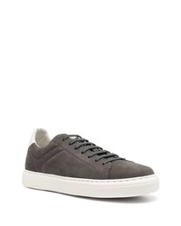 Baskets basses en cuir gris foncé Brunello Cucinelli