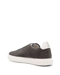 Baskets basses en cuir gris foncé Brunello Cucinelli