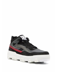 Baskets basses en cuir gris foncé DSQUARED2