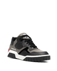 Baskets basses en cuir gris foncé Diesel