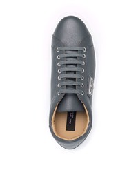 Baskets basses en cuir gris foncé Philipp Plein