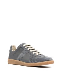 Baskets basses en cuir gris foncé Maison Margiela