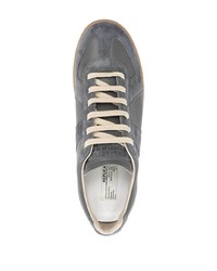 Baskets basses en cuir gris foncé Maison Margiela