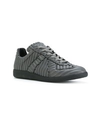 Baskets basses en cuir gris foncé Maison Margiela