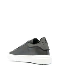 Baskets basses en cuir gris foncé Philipp Plein