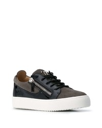 Baskets basses en cuir gris foncé Giuseppe Zanotti