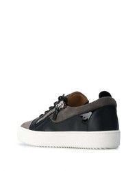 Baskets basses en cuir gris foncé Giuseppe Zanotti