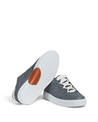 Baskets basses en cuir gris foncé Ermenegildo Zegna