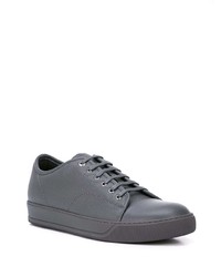 Baskets basses en cuir gris foncé Lanvin