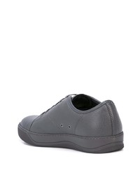 Baskets basses en cuir gris foncé Lanvin