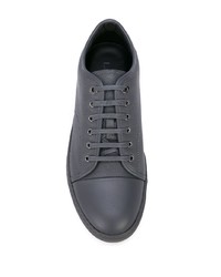 Baskets basses en cuir gris foncé Lanvin