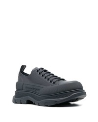 Baskets basses en cuir gris foncé Alexander McQueen