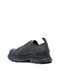 Baskets basses en cuir gris foncé Alexander McQueen