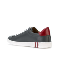 Baskets basses en cuir gris foncé Bally