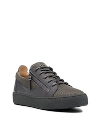 Baskets basses en cuir gris foncé Giuseppe Zanotti