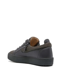 Baskets basses en cuir gris foncé Giuseppe Zanotti