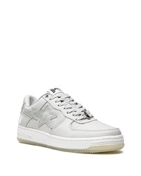 Baskets basses en cuir grises A Bathing Ape