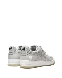 Baskets basses en cuir grises A Bathing Ape